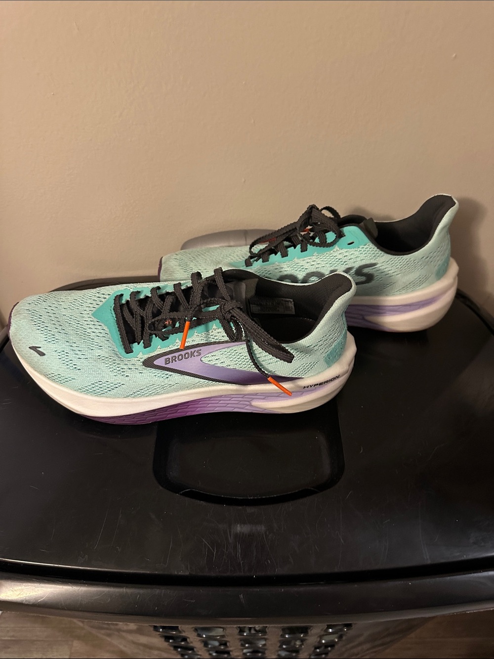 Brooks Women’s Mint Green and Purple Athletic Running Shoes